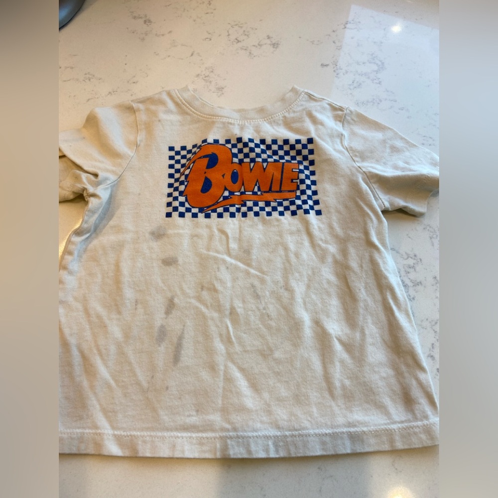 David Bowie & Bob Marley Kids Graphic Tee - Cream and Blue & Black